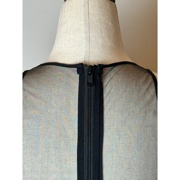 Milly New York Black Embellished Neckline Fit And Flare‎ Aviana Sateen Dress 4 - Picture 12 of 16